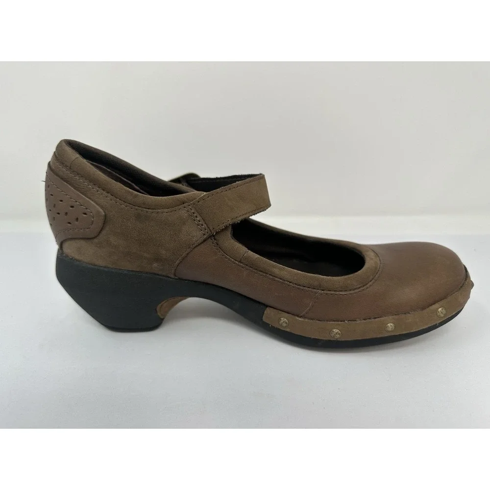 Merrell Luxe MJ Mary Jane Shoes J56098 Coffee Brown Leather Studded Women Size 8